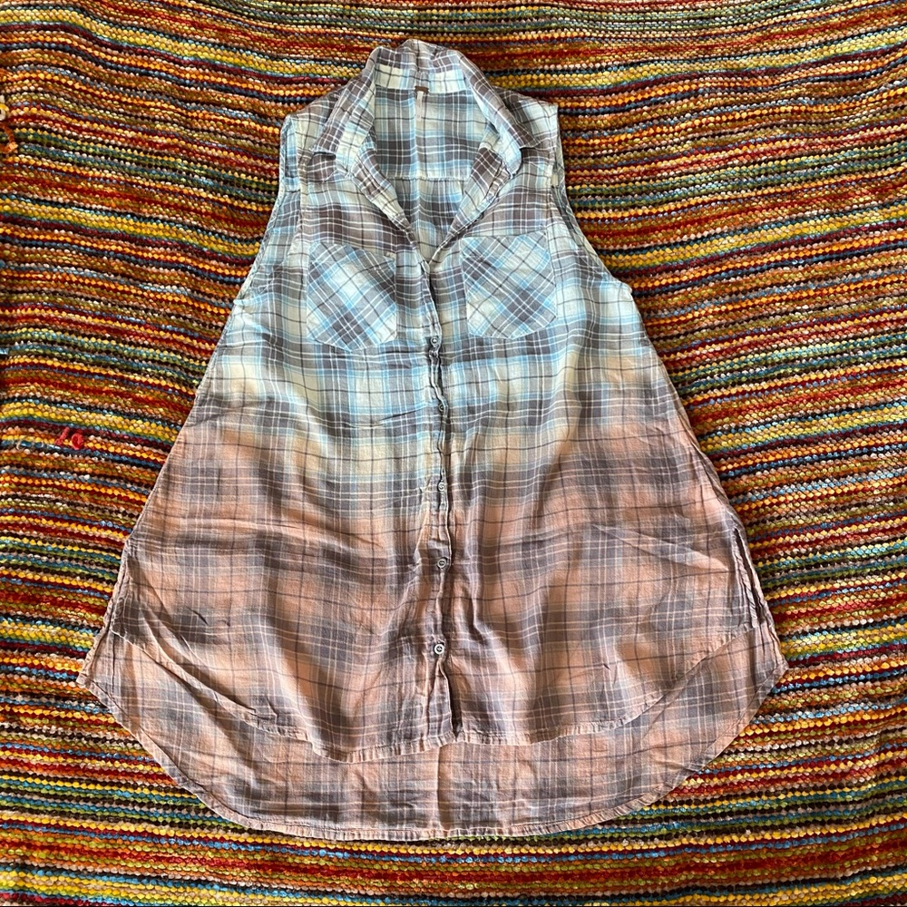 Free People Sleeveless Button-up